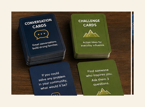 Mountains of Influence conversation and challenge cards